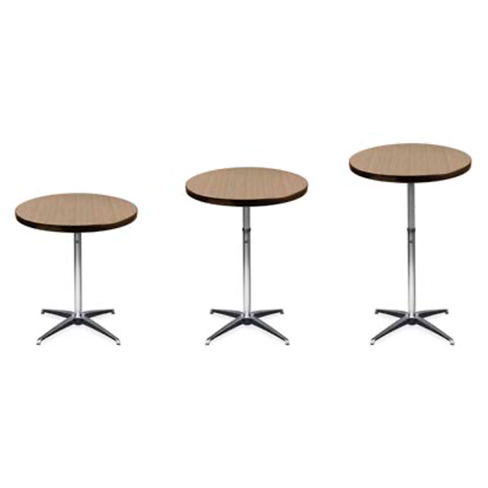 Knockdown Pedestal Table 36” Round iDesign Top 30"-36"-42" Adjustable Knockdown Pedestal