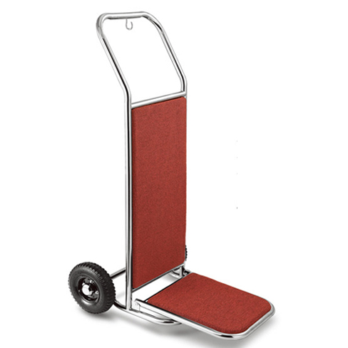 Luggage Hand Cart 2 Pneumatic Wheels 8" Polished Red Carpet