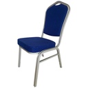 Silla Personalizada Apilable Chauncey Aluminio Plata & Azul