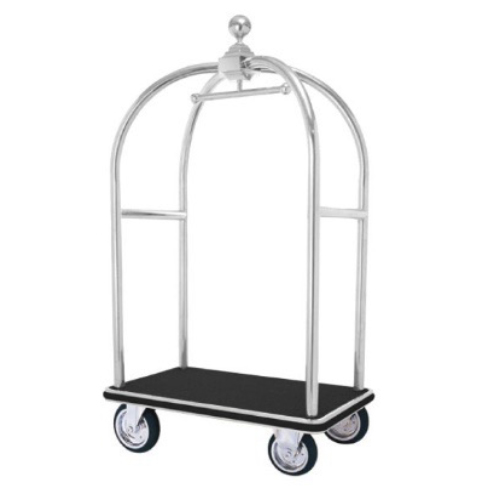 Birdcage Luggage Trolley 8" Pneumatic Wheels 304 Stainless Steel 110x65x198Hcm