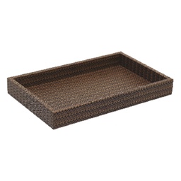 [HOTE0002890] Bandeja ratán café oscuro rectangular 34.5x21.5x4.2cm