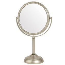[JERD0003943] 6", 10X-1X Table Top Mirror, Nickel, Height 11"